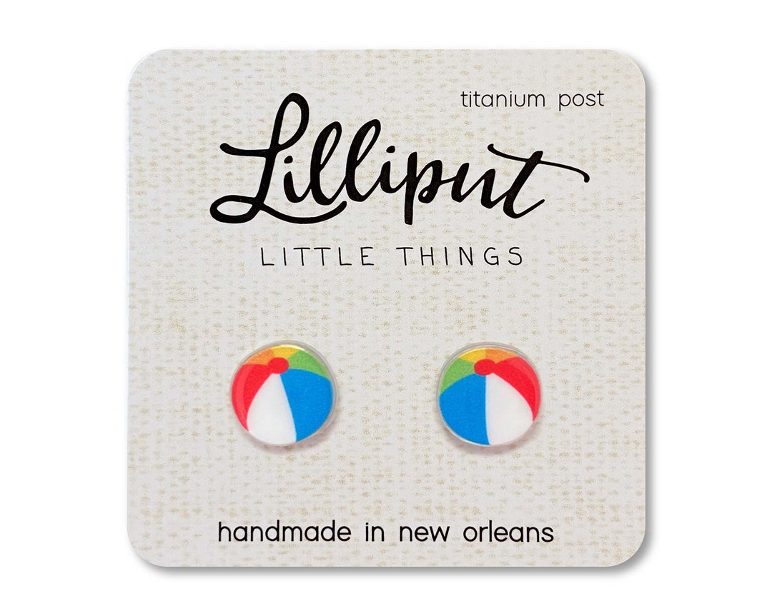 Beach Ball Earrings // Summer Earrings // Colorful Beachball Studs