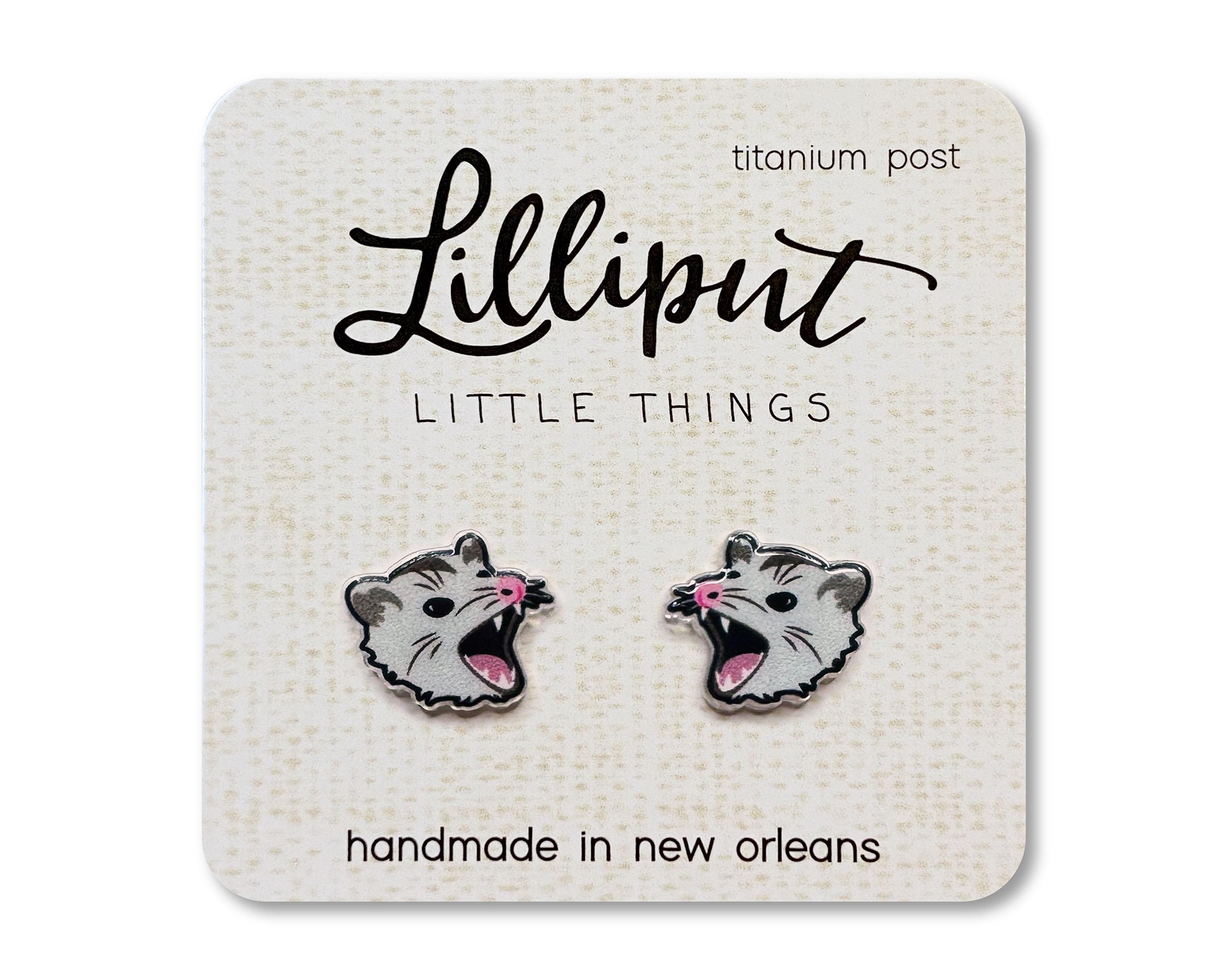 Possum Earrings // Opossum Earrings // Weirdcore Earrings // Quirky Earrings // Fun Earrings // Animal Earrings // Possum Jewelry