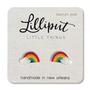 Rainbow Earrings // Rainbow With Cloud  // Rainbow Jewelry// Gay Pride// Rainbow Jewelry // Pride Gift