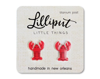 Crawfish Earrings: New Orleans Titanium Jewelry