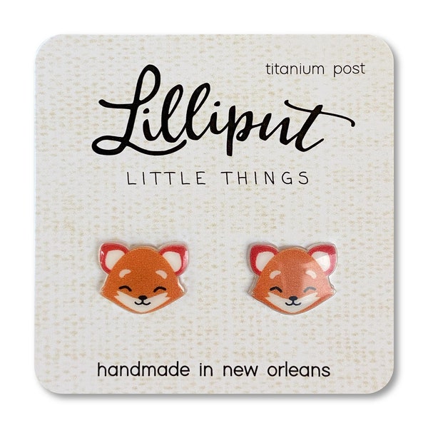 Cute Fox Earrings // Fox Studs // Orange Fox Earrings // Fox Jewelry // Red Fox Earrings