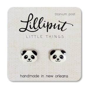 Kawaii Panda Earrings: Titanium Posts, Hypoallergenic