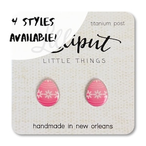 Easter Egg Stud Earrings: Titanium Posts, Hypoallergenic