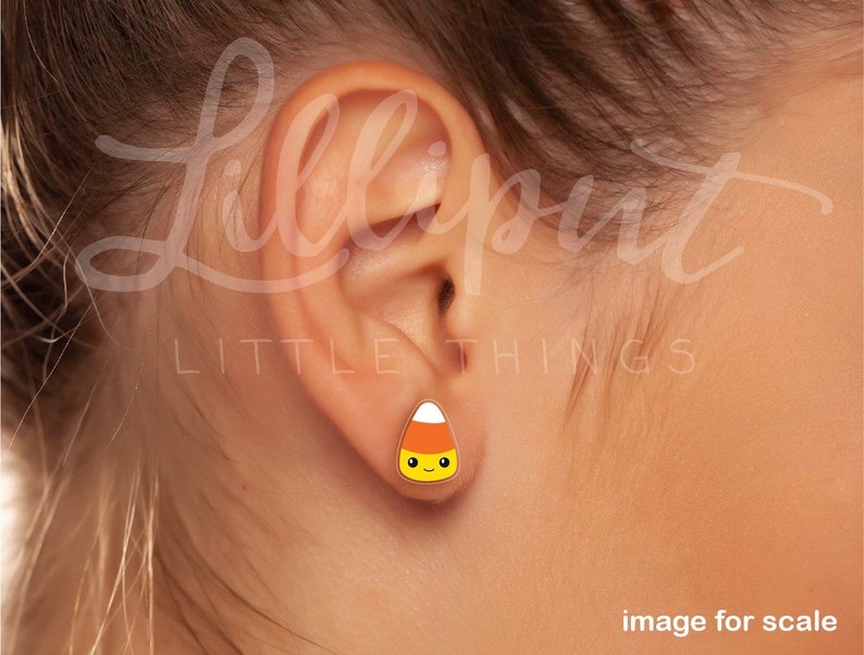 Kawaii Candy Corn Earrings // Halloween Earrings // Halloween Jewelry // Candy Corn // Kawaii Halloween Gift image 2