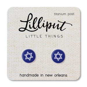 Star of David Earrings: Titanium Post, Jewish Jewelry