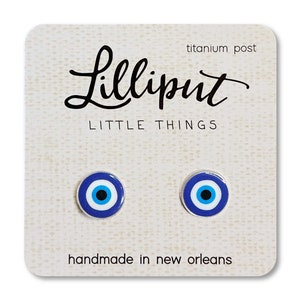 Evil Eye Stud Earrings: Quirky Whimsical Titanium Posts