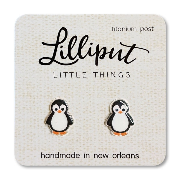 Cute Penguin Earrings // Penguin Studs // Penguin Jewelry // Penguin Gift // Cute Earrings