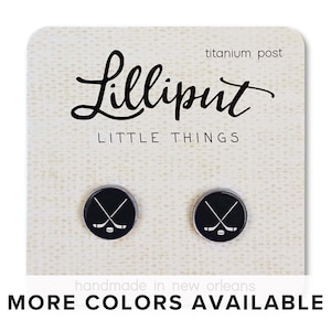 Hockey Earrings: Titanium Post, Sports Jewelry