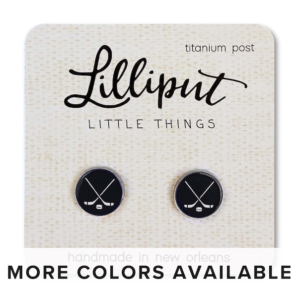 Hockey Earrings: Titanium Post, Sports Jewelry