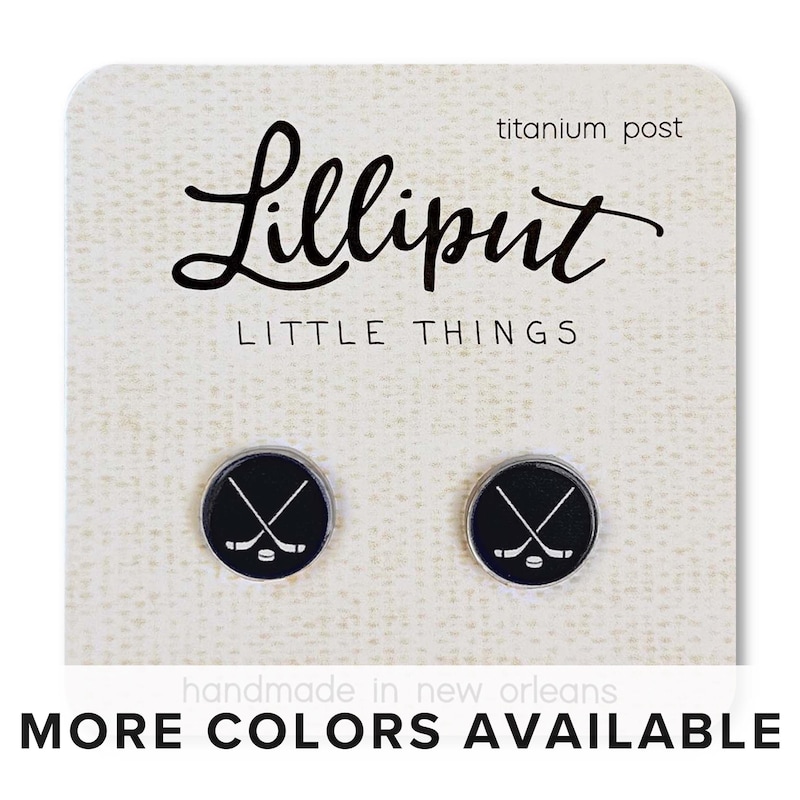 Hockey Earrings // Hockey Jewelry // Sports Earrings // Titanium Earrings