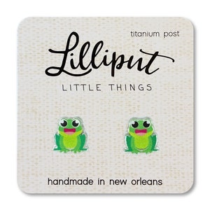 Frog Earrings // Kawaii Frog Earrings // Kawaii Earrings // Quirky Earrings // Waterproof Earrings