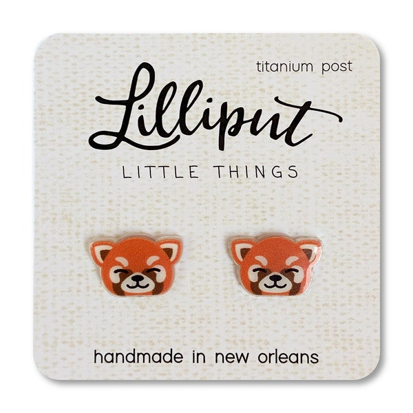Red Panda Earrings // Cute Red Panda// Firefox Earrings // Kawaii Red Panda Earrings // Bear-Cat