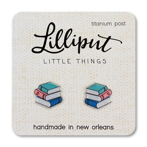 Book Stack Earrings // Book Earrings // Book Lover Gift // Book Club Gift // Book Jewelry // Librarian Gift