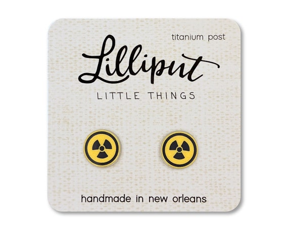 Radiation Symbol Earrings: Titanium Post, Rad Tech Gift