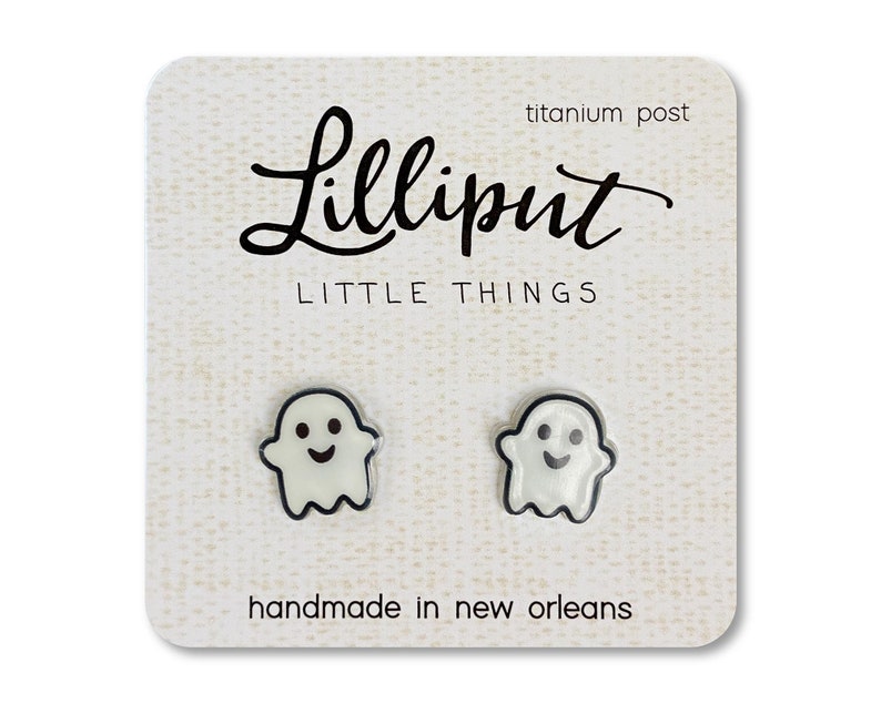 Cute Ghost Earrings Ghost Studs Halloween Earrings Halloween Jewelry Kawaii Ghost White GhostKawaii Halloween Gift