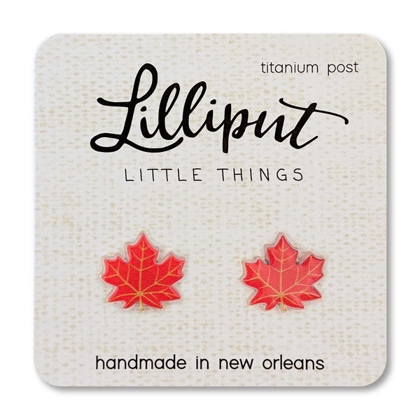 Maple Leaf Earrings // Fall Earrings // Fall Jewelry // Red Maple Leaf