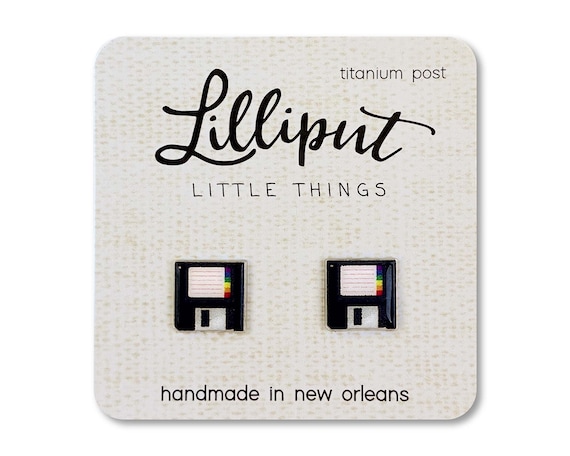 Floppy Disk Earrings: Retro 80s Throwback Jewelry