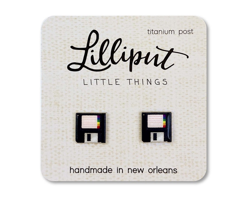 Floppy Disk Earrings: Retro 80s Throwback Jewelry image 1