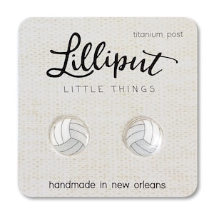 Volleyball Stud Earrings: Titanium Posts, Sports Jewelry
