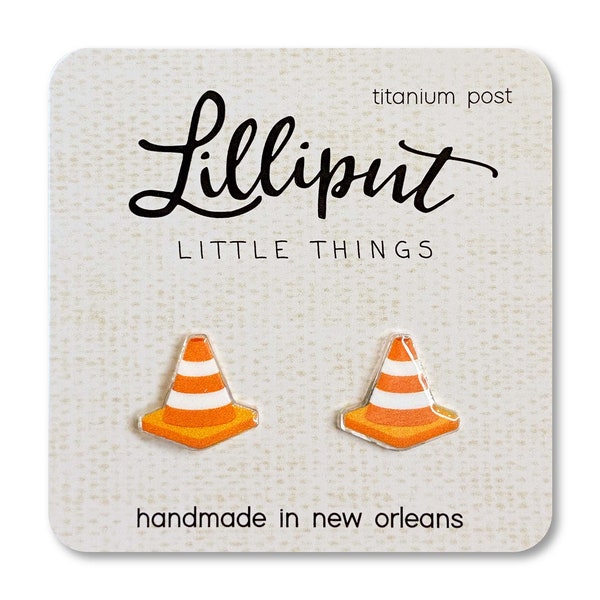 Traffic Cone Earrings: Quirky Weirdcore Novelty Jewelry