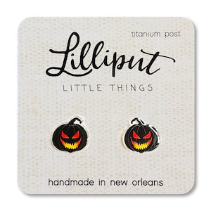 Spooky Black Jack O'Lantern-oorbellen: Halloween-goth-oorbellen