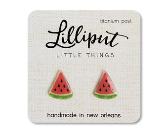 Watermelon Earrings // Cute Fruit Earrings //Watermelon Stud Earrings // Quirky Earrings // Fruit Jewelry // Stud Earrings
