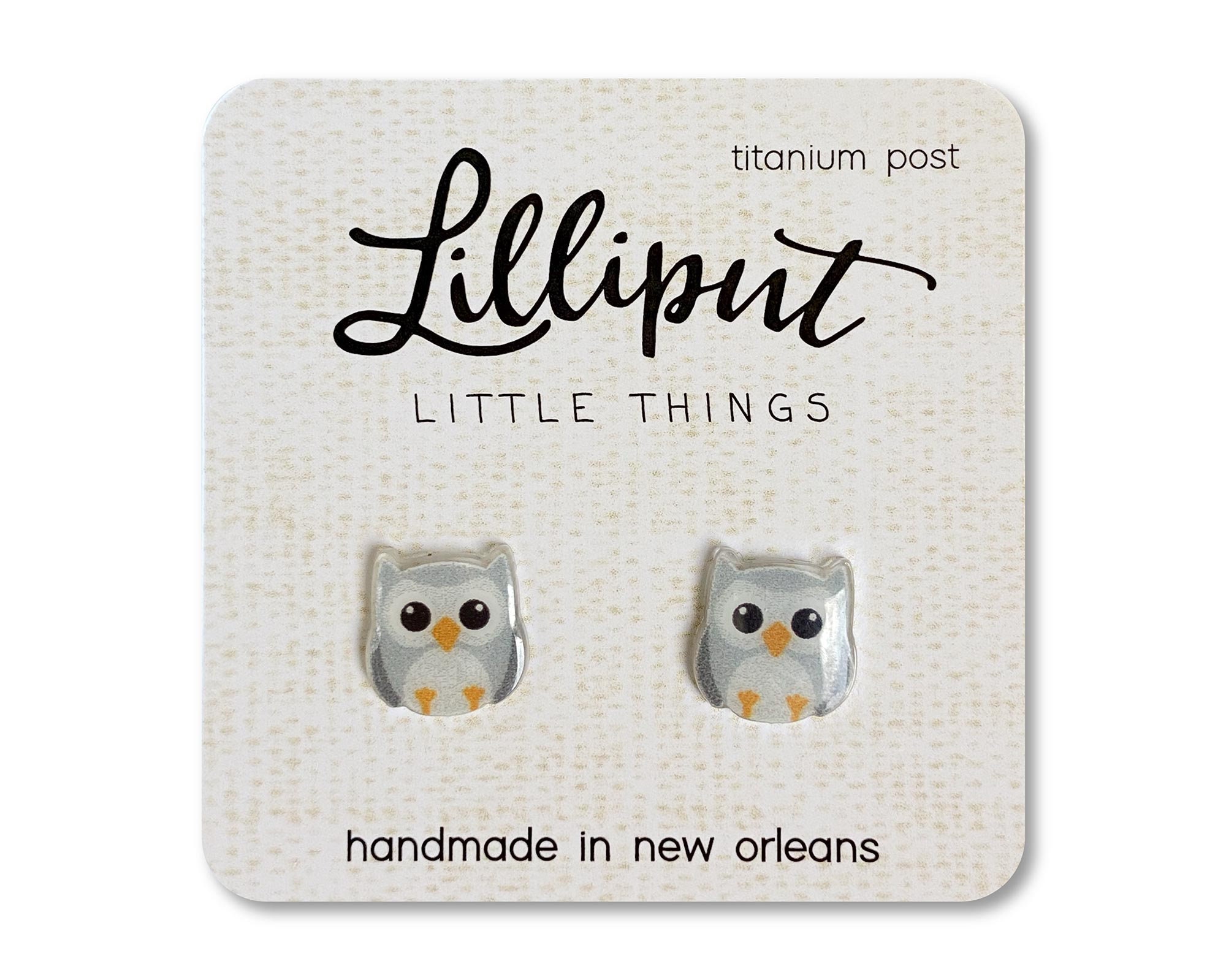 Cute Owl Earrings // Gray Owl Earrings // Cute Owl Studs // Owl Jewelry
