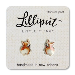 Corgi Butt Earrings: Titanium Post Dog Lover Gift