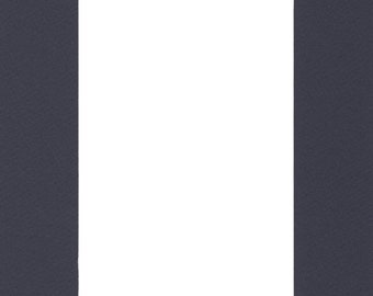 Pack of (2) 22x28 Acid Free White Core Picture Mats cut for 18x24 Pictures in Navy Blue