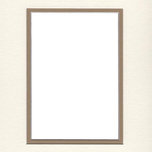 Pack of (2) 18x24 Double Acid Free White Core Picture Mats cut for 13x19 Pictures in Cream and Khaki Brown