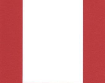 Pack of (2) 22x28 Acid Free White Core Picture Mats cut for 18x24 Pictures in Real Red