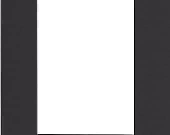 Pack of (5) 8x10 Acid Free White Core Picture Mats cut for 5x7 Pictures in Black