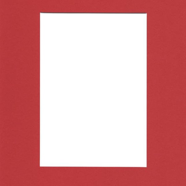 Pack of (2) 18x24 Acid Free White Core Picture Mats cut for 13x19 Pictures in Real Red