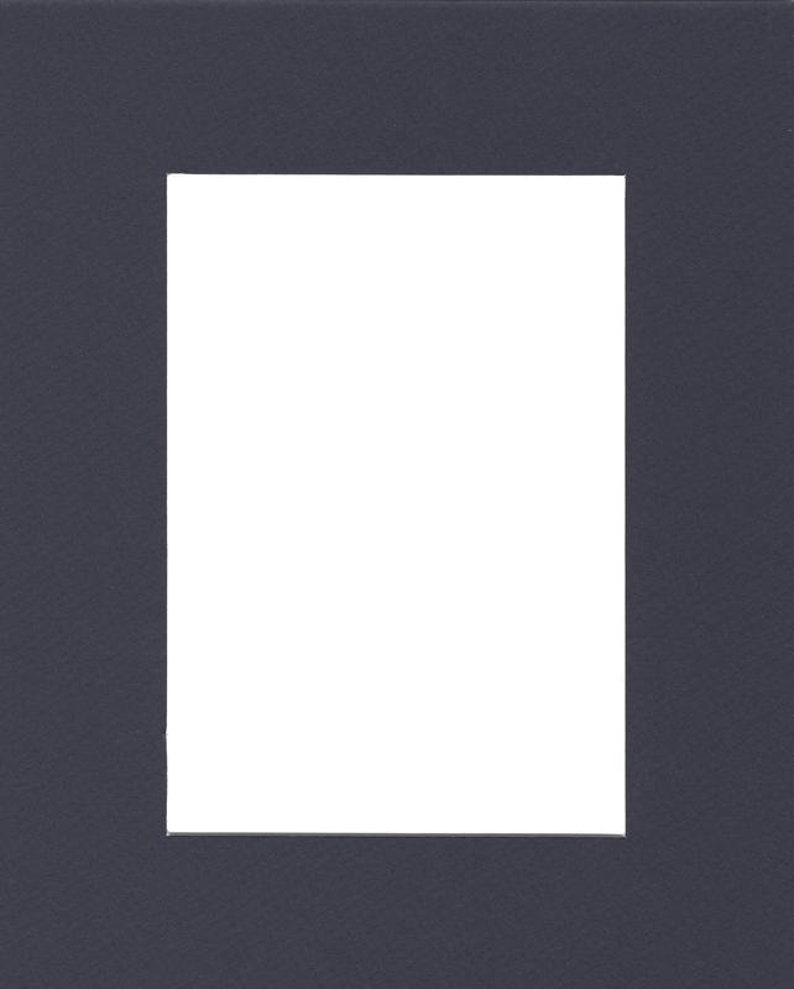 11x14 Acid Free White Core Picture Mats cut for 8x10 Pictures in Navy Blue Pack of 5