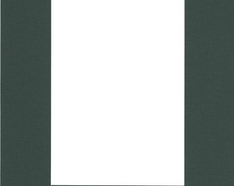 Pack of (2) 16x20 Acid Free White Core Picture Mats cut for 11x14 Pictures in Pine Green