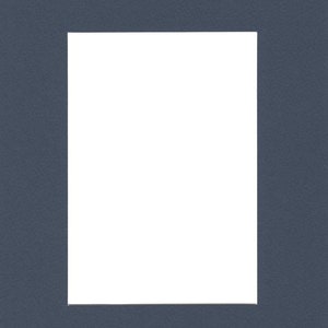 Pack of (5) 11x14 Acid Free White Core Picture Mats cut for 8x10 Pictures in Baltic Blue