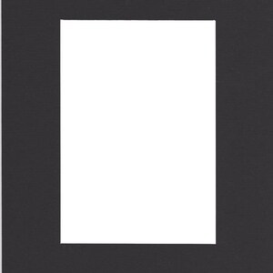 May include: A black mat with a white rectangle in the center. The mat is designed to be used as a frame for a picture or artwork.
