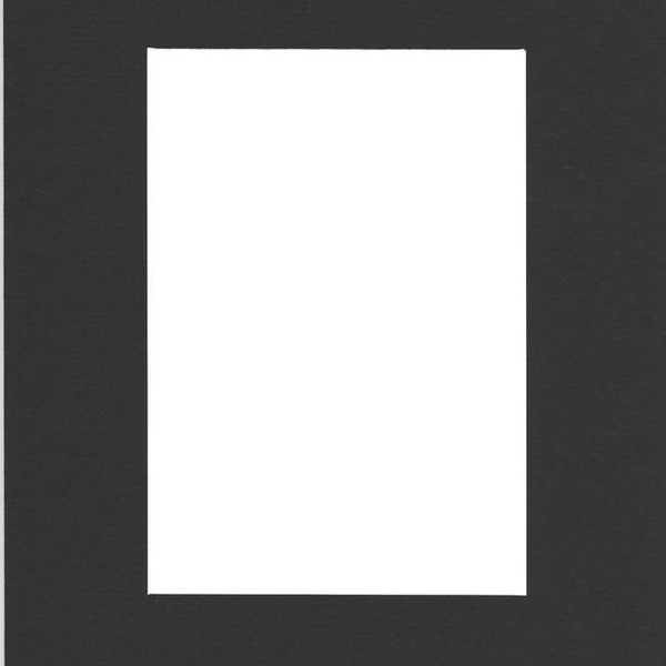 Pack of (2) 18x24 Acid Free White Core Picture Mats cut for 13x19 Pictures in Black