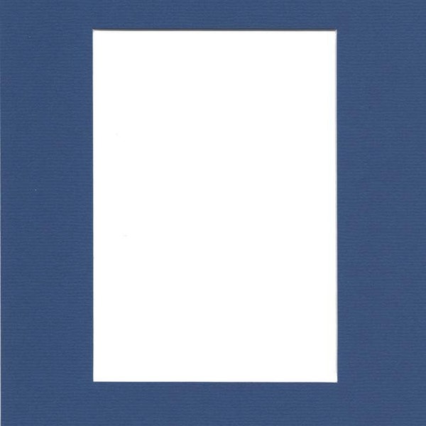 Pack of (2) 18x24 Acid Free White Core Picture Mats cut for 13x19 Pictures in Royal Blue