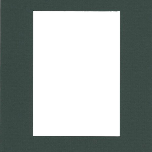 Pack of (2) 18x24 Acid Free White Core Picture Mats cut for 13x19 Pictures in Pine Green