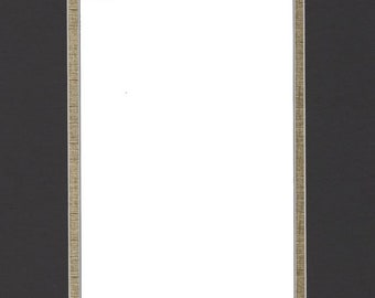Pack of (2) 18x24 Double Acid Free White Core Picture Mats cut for 12x18 Pictures in Black and Gold