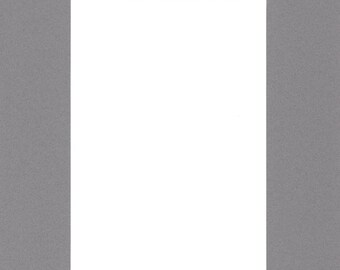 Pack of (5) 11x14 Acid Free White Core Picture Mats cut for 8x10 Pictures in Ocean Grey