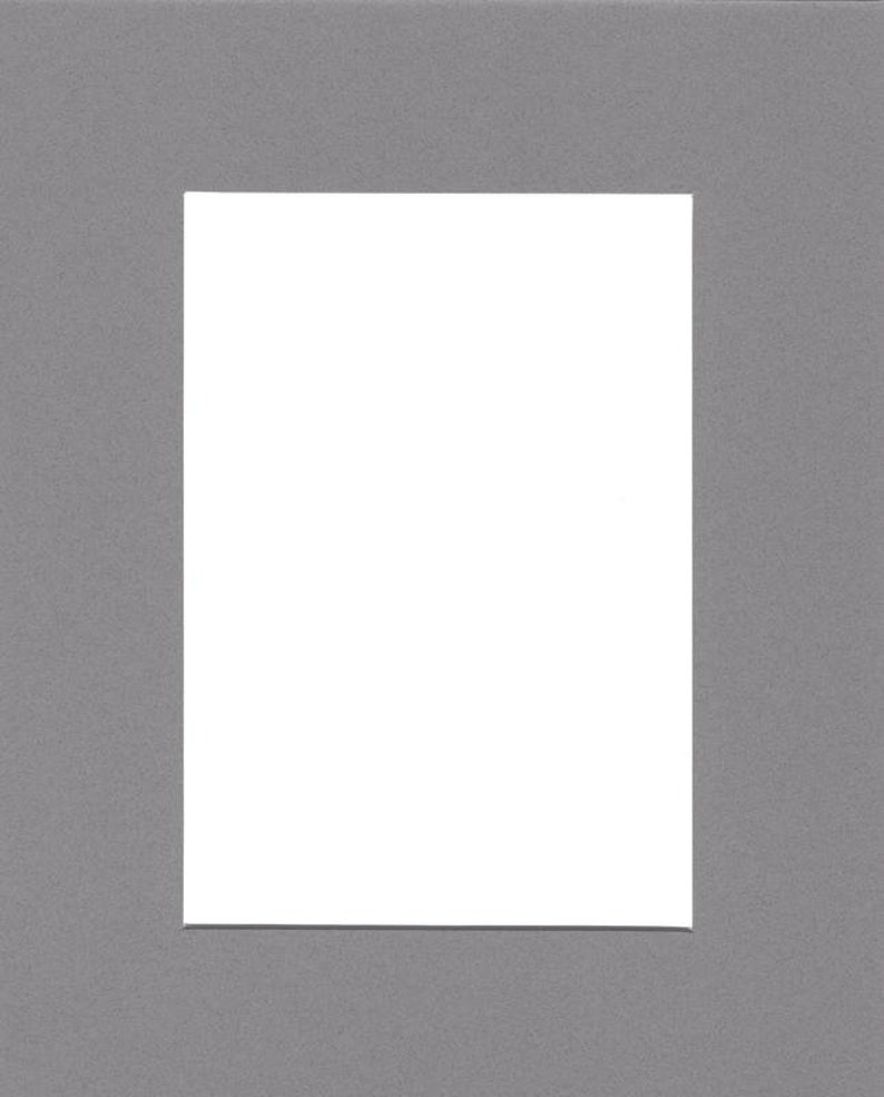 5 Pack of 11x14 Acid Free White Core Picture Mats cut for 8x10 Pictures in Ocean Grey