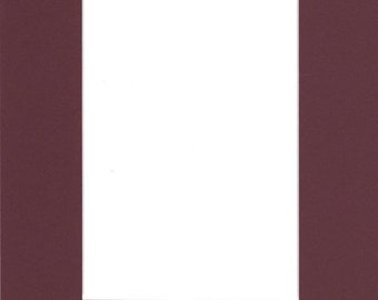 Pack of (5) 8x10 Acid Free White Core Picture Mats cut for 5x7 Pictures in Maroon