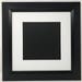 16x16 2" 2" Black Beveled Contemporary Solid Wood Picture Frame with White Mat Cut for 12x12 Picture