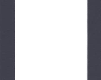 Pack of (5) 5x7 Acid Free White Core Picture Mats cut for 4x6 Pictures in Navy Blue
