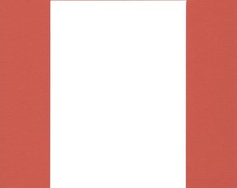 Pack of (5) 8x10 Acid Free White Core Picture Mats cut for 5x7 Pictures in Orange