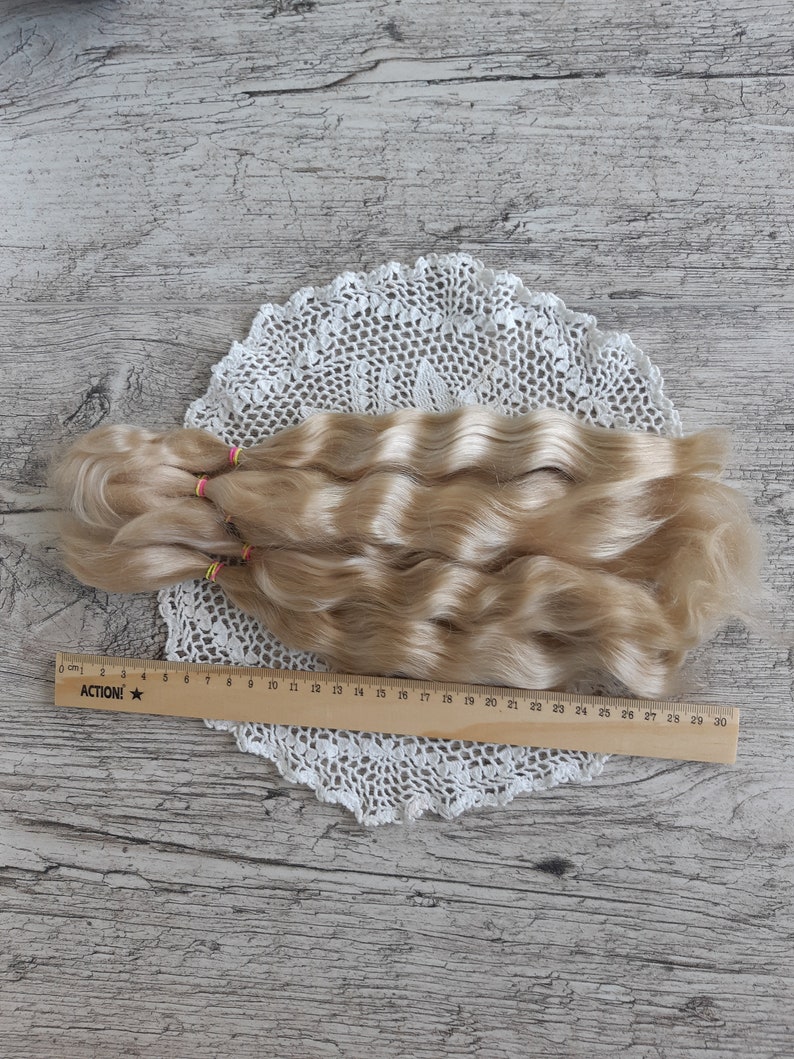 Mohair Doll Hair for wig Angora goat dyed honey blonde Etsy
