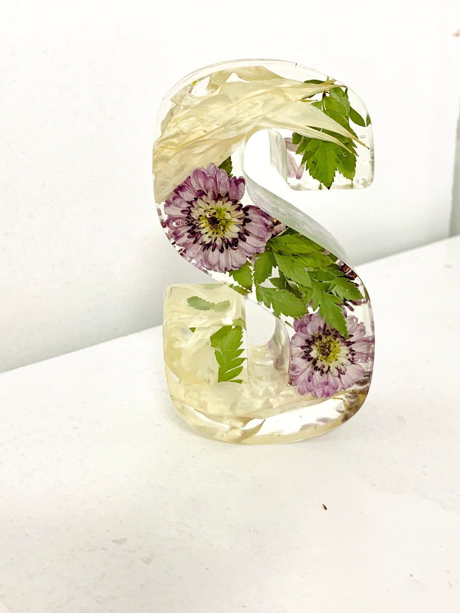 Custom Resin Art Letters S Alphabet Preserved Flowers Etsy