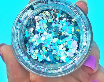 Biodegradable Chunky Glitter: Mermaid Eco Glitter, Vegan, Face & Body